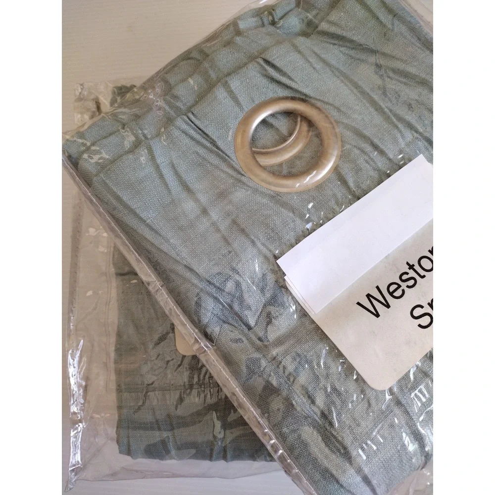 Weston‎ window curtain panel grommets Teal 2 pack 50x78 Lightweight Textured